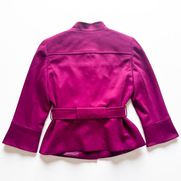 Tahari ASL Blazer Jacket Magenta Belted Women's Size 10 - Picture 2 of 4